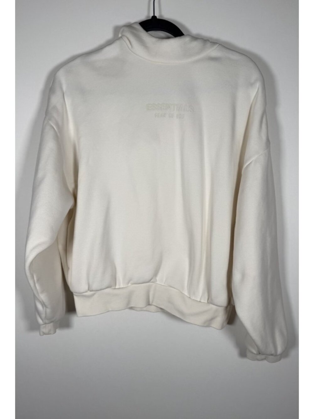 FEAR of GOD ESSENTIALS cream tonal comfy oversized hoodie XXS streetwear logo
